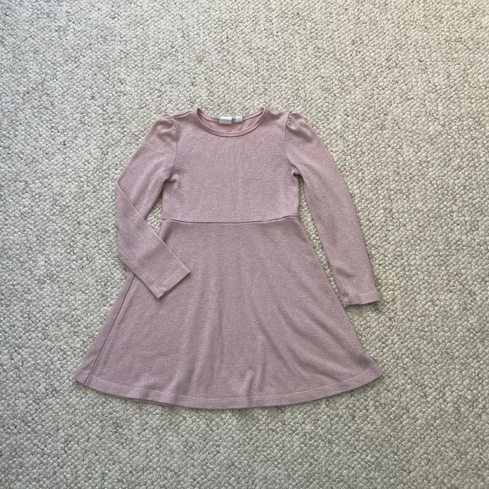 Gap Kids Softspun Glitter Dress in pink, size small (6/7)